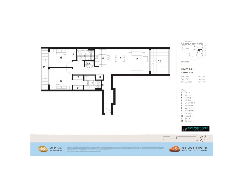 614/14 Baywater Drive, Wentworth Point NSW 2127 Floorplan