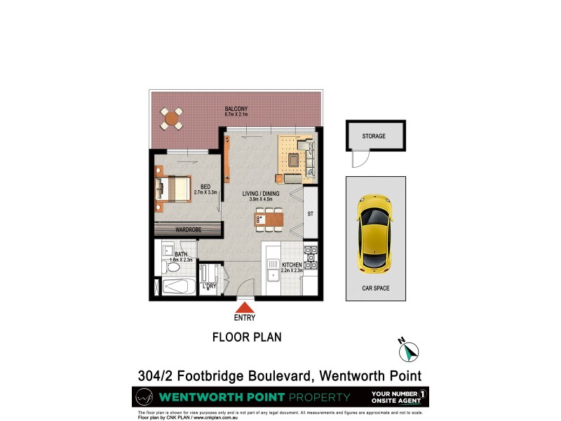 304/2 Footbridge Boulevarde, Wentworth Point NSW 2127 Floorplan