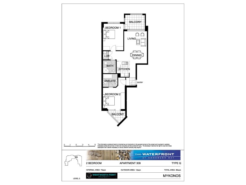 309/2 The Piazza, Wentworth Point NSW 2127 Floorplan