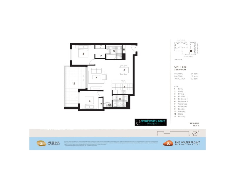 616/14 Baywater Drive, Wentworth Point NSW 2127 Floorplan
