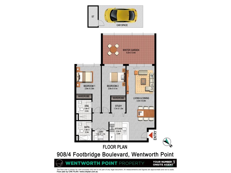 908/4 Footbridge Boulevard, Wentworth Point NSW 2127 Floorplan