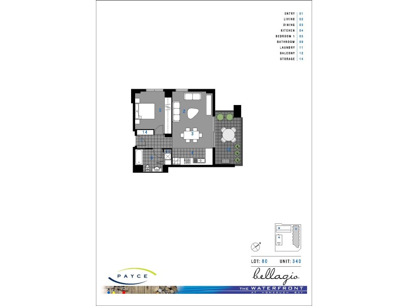 340/46 Bellagio – Baywater Drive, Wentworth Point NSW 2127 Floorplan