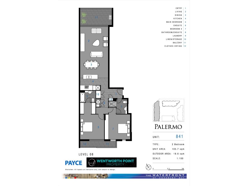 841/7 Baywater Drive, Wentworth Point NSW 2127 Floorplan
