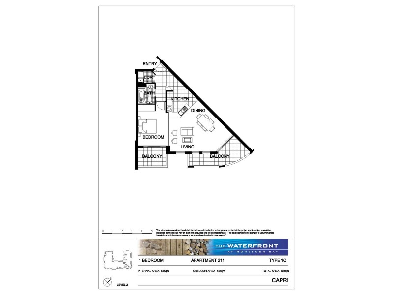 211/1 The Piazza, Wentworth Point NSW 2127 Floorplan