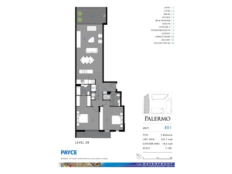 851/5 Baywater Drive, Wentworth Point NSW 2127 Floorplan