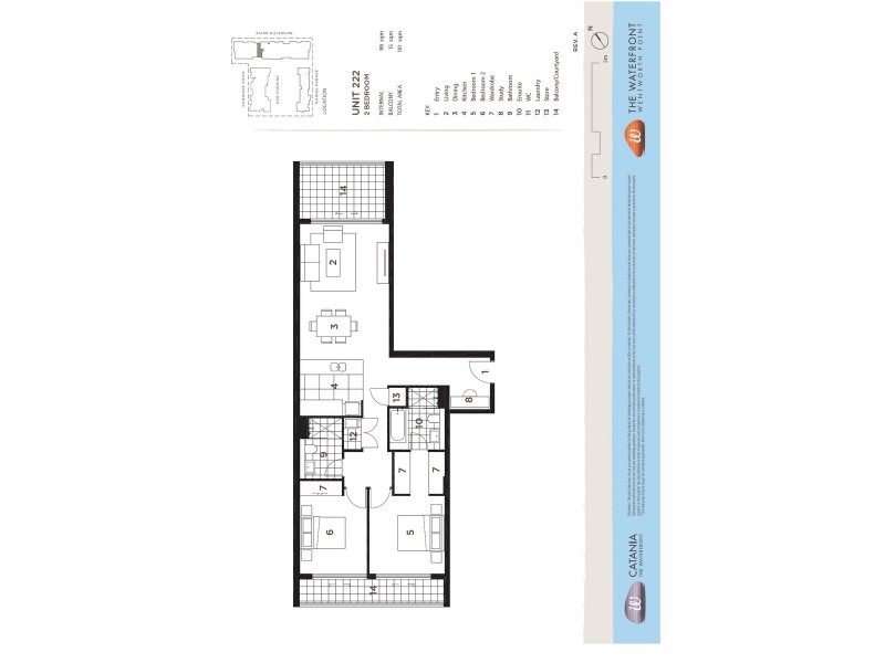 222/22 Baywater Drive – Catania, Wentworth Point NSW 2127 Floorplan