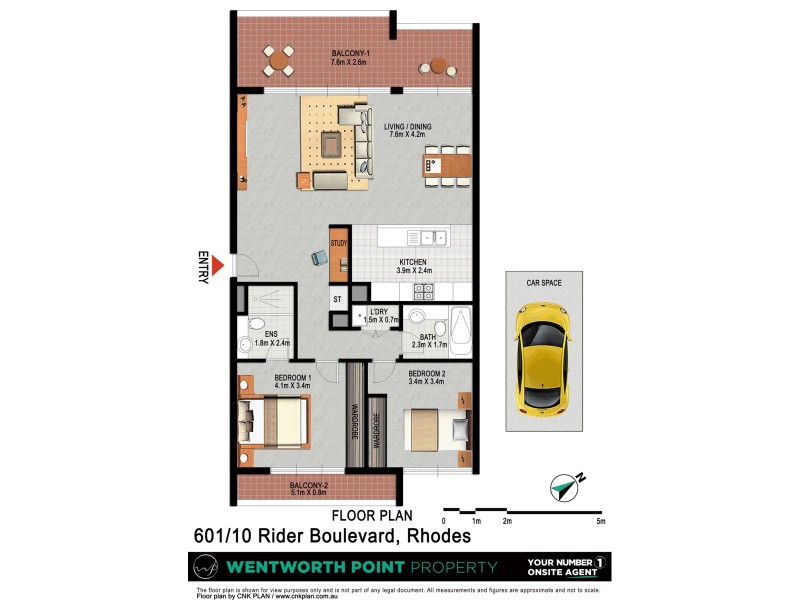 601/10 Rider Boulevard, Rhodes NSW 2138 Floorplan