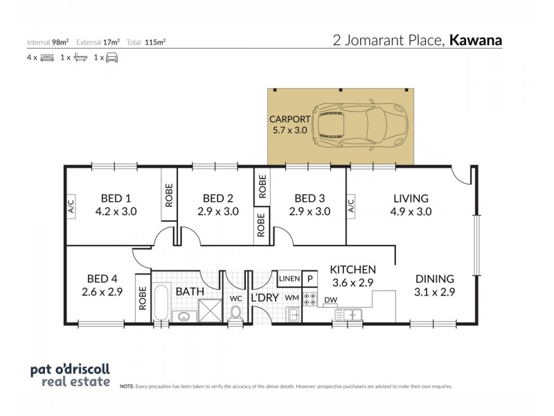 2 Jomarant Place, Kawana QLD 4701 Floorplan