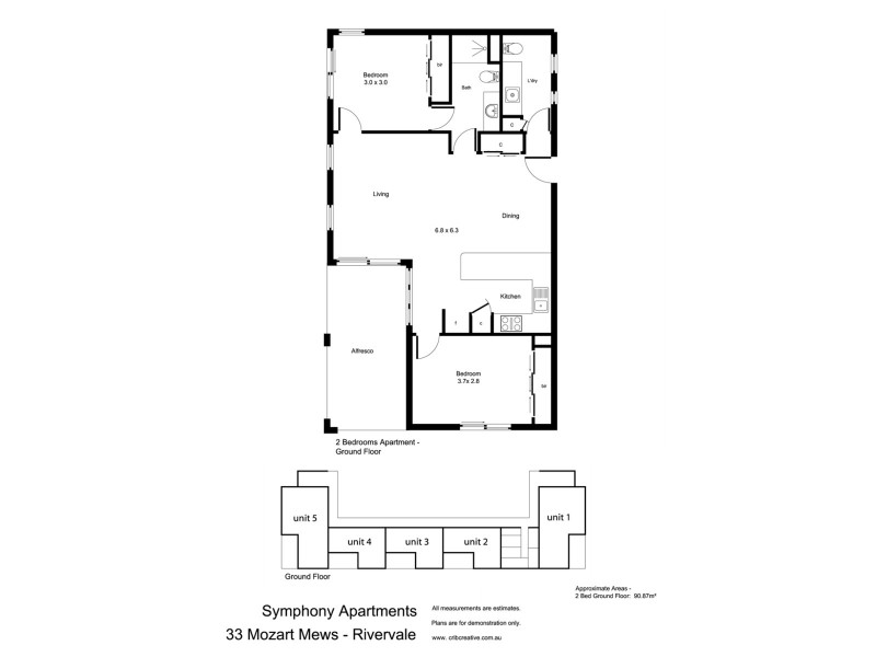 Unit 1/33 Mozart Mews, Rivervale WA 6103 Floorplan