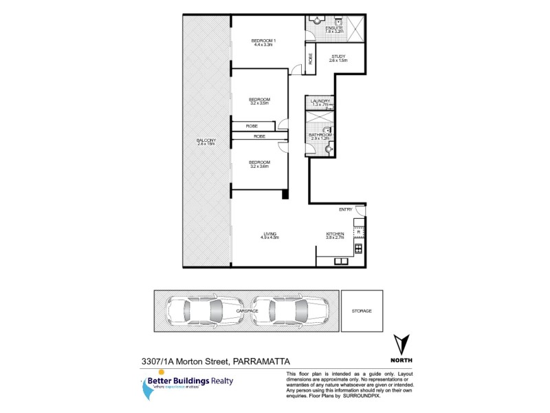 3307/1A Morton Street, Parramatta NSW 2150 Floorplan