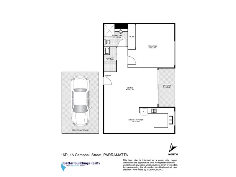 16D/15 Campbell Street, Parramatta NSW 2150 Floorplan