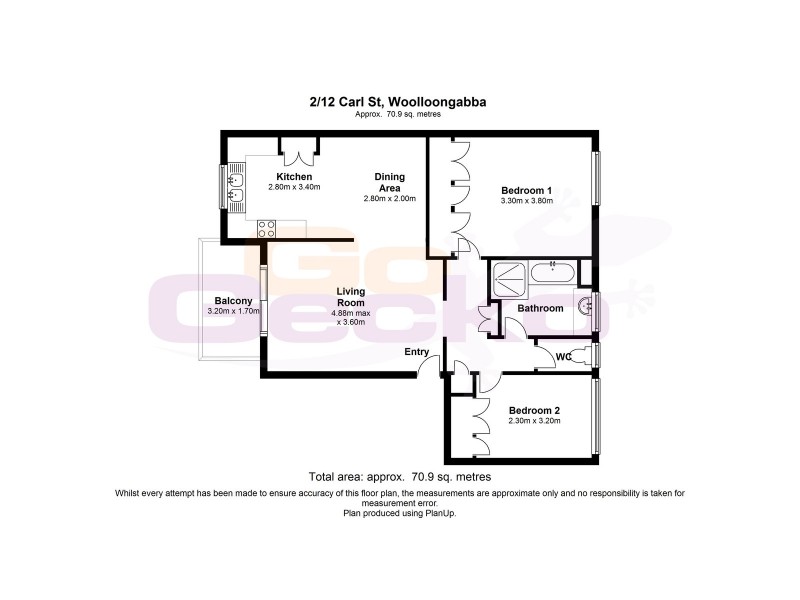 2/12 Carl Street, Woolloongabba QLD 4102 Floorplan