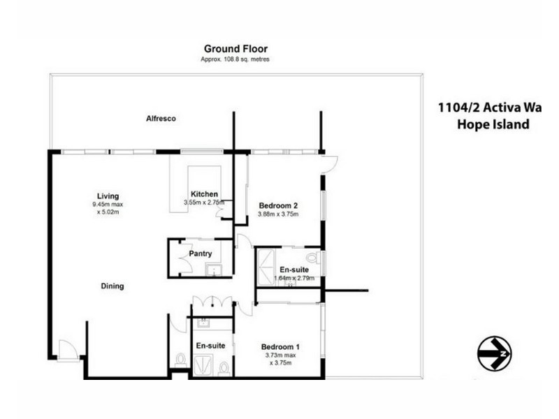 1104/2 Activa Way, Hope Island QLD 4212 Floorplan