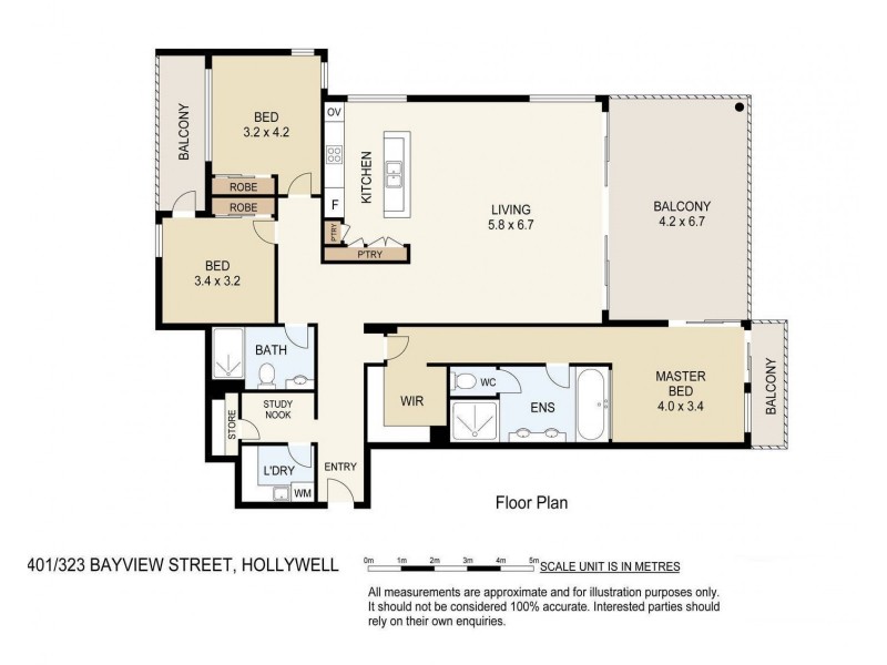 6401/323 Bayview Street, Hollywell QLD 4216 Floorplan