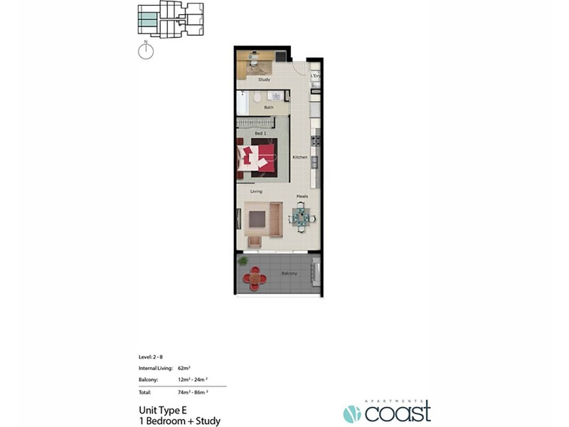 206/17 Bath Street, Labrador QLD 4215 Floorplan