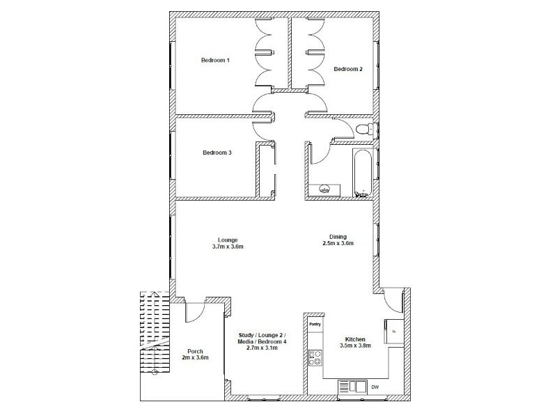 1/22 Redfern Street, Woolloongabba QLD 4102 Floorplan