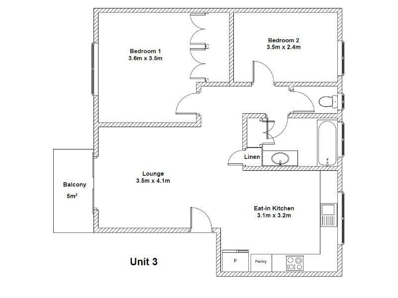 3/22 Redfern Street, Woolloongabba QLD 4102 Floorplan