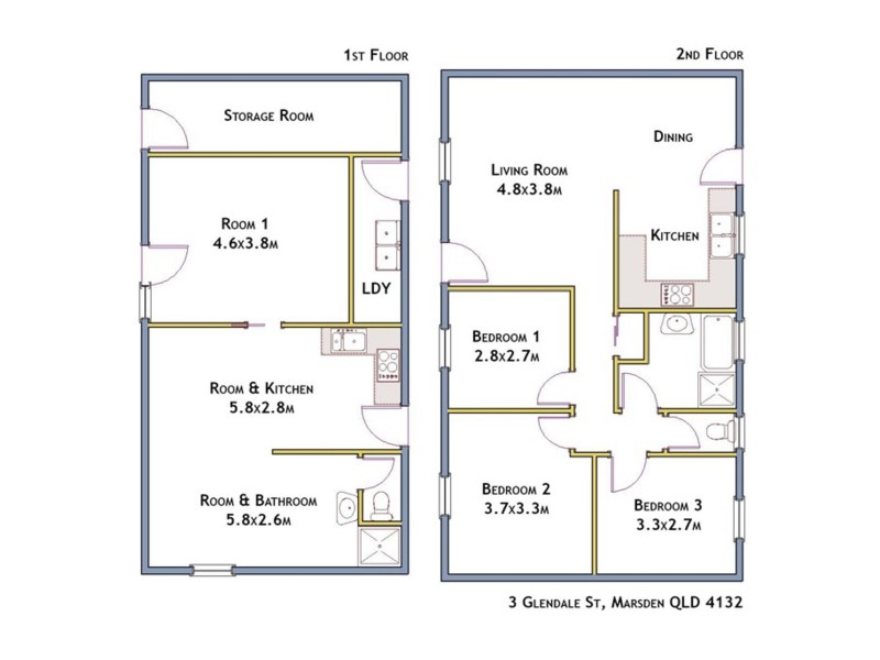 3-3A Glendale Street, Marsden QLD 4132 Floorplan