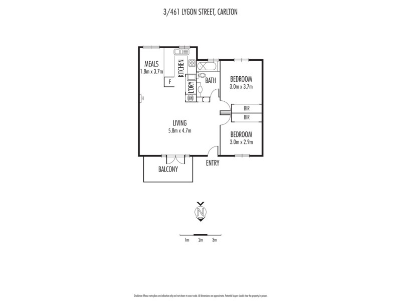 3/461 Lygon Street, Carlton VIC 3053 Floorplan