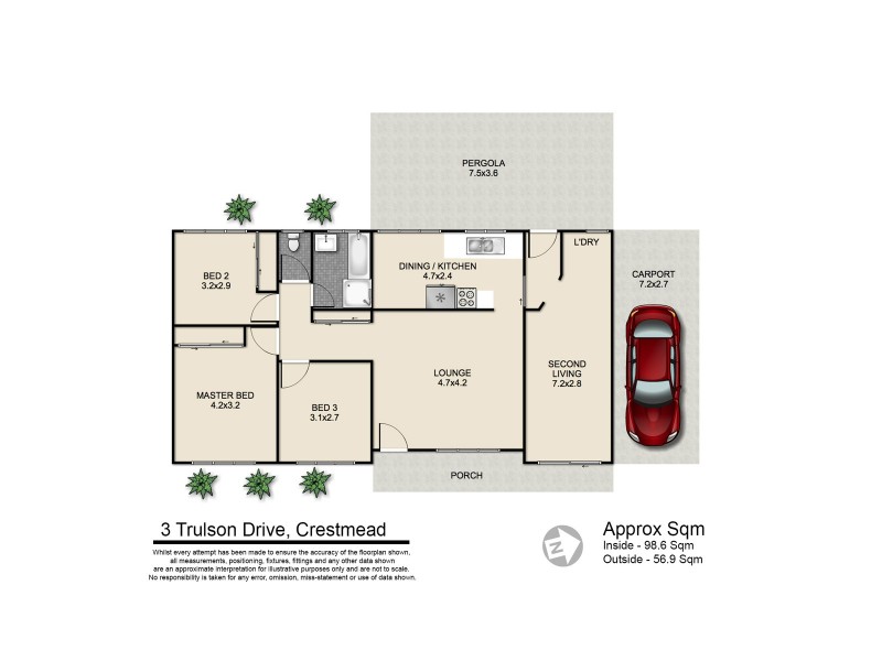 3 Trulson Drive, Crestmead QLD 4132 Floorplan