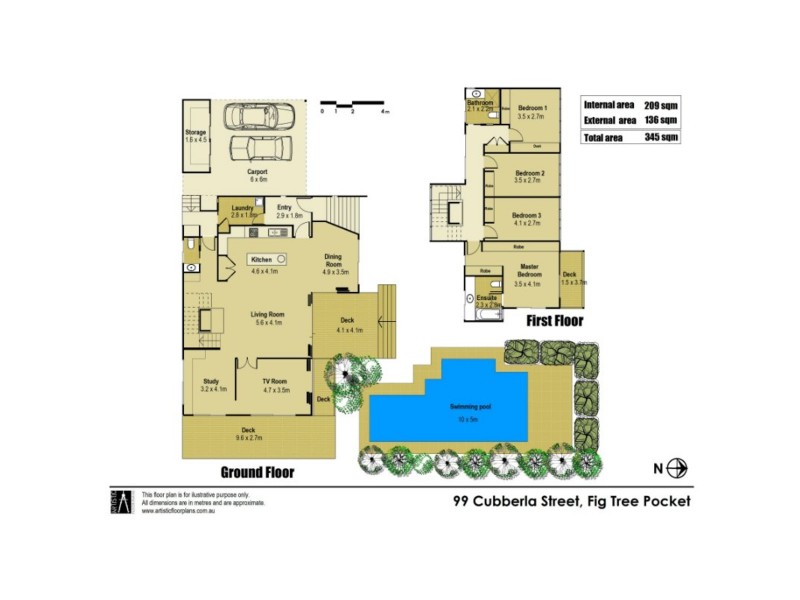 99 Cubberla St, Fig Tree Pocket QLD 4069 Floorplan