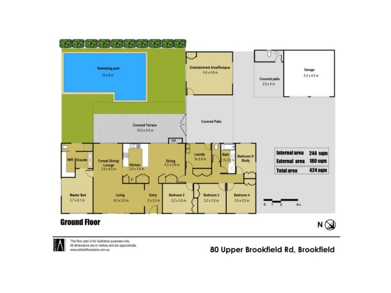80 Upper Brookfield Road, Brookfield QLD 4069 Floorplan