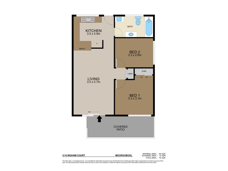 2/10 Ingham Court, Mooroobool QLD 4870 Floorplan