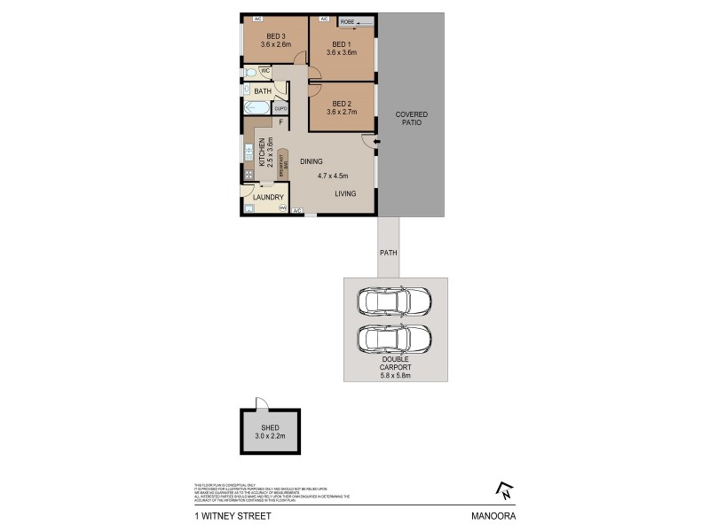 1 Witney Street, Manoora QLD 4870 Floorplan