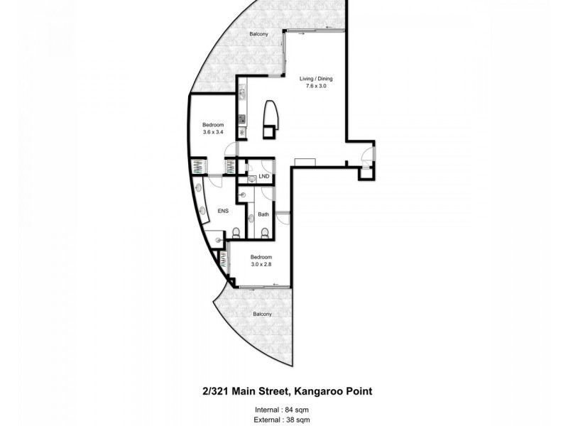 2/321 Main Street, Kangaroo Point QLD 4169 Floorplan