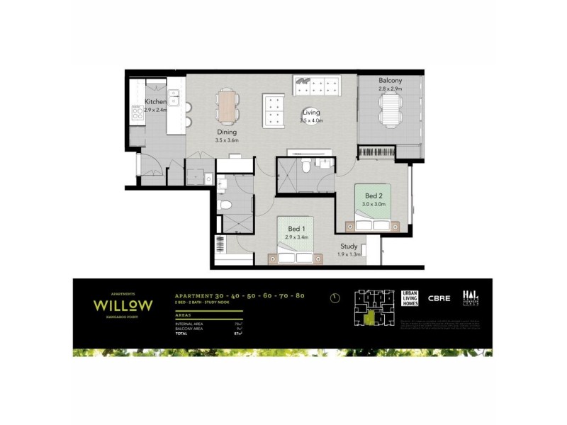 50/55 Princess Street, Kangaroo Point QLD 4169 Floorplan