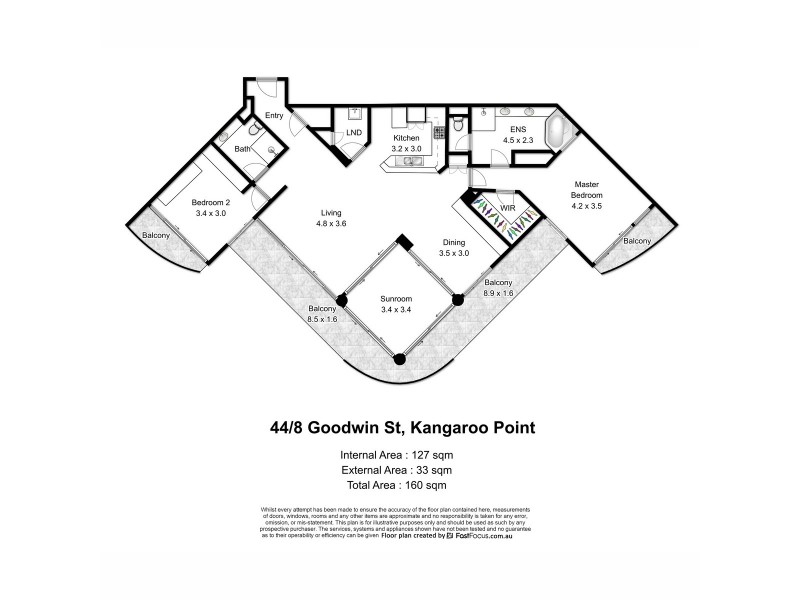 44/8 Goodwin Street, Kangaroo Point QLD 4169 Floorplan