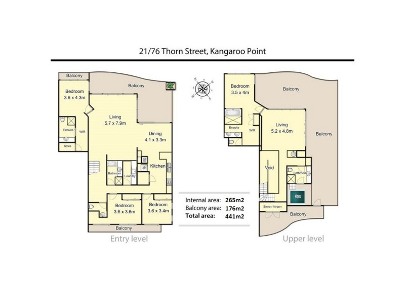 21/76 Thorn Street, Kangaroo Point QLD 4169 Floorplan