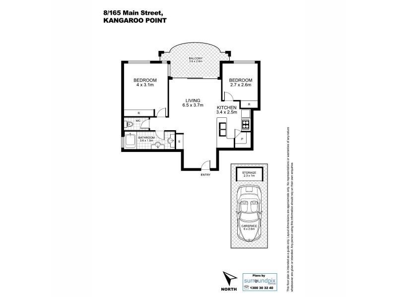 8/165 Main Street, Kangaroo Point QLD 4169 Floorplan