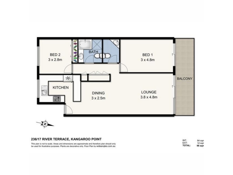 17/236 River Terrace, Kangaroo Point QLD 4169 Floorplan