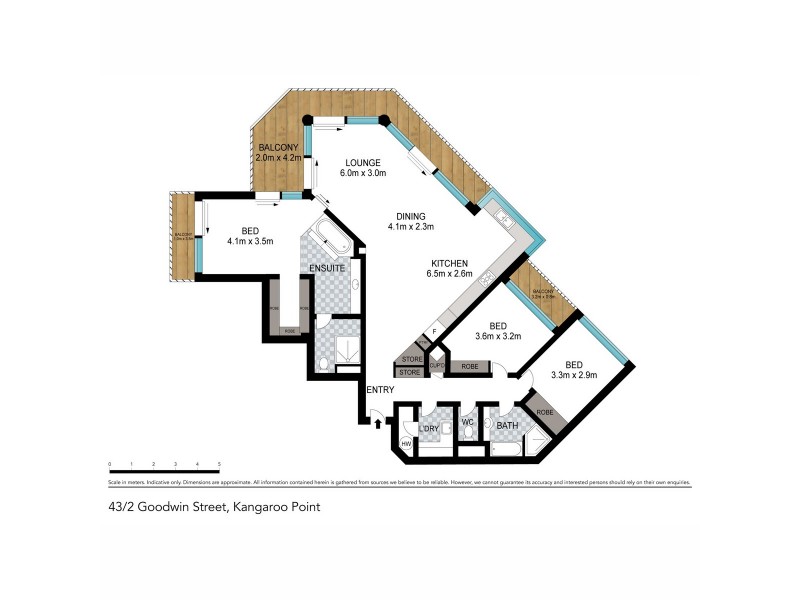 43/2 Goodwin Street, Kangaroo Point QLD 4169 Floorplan