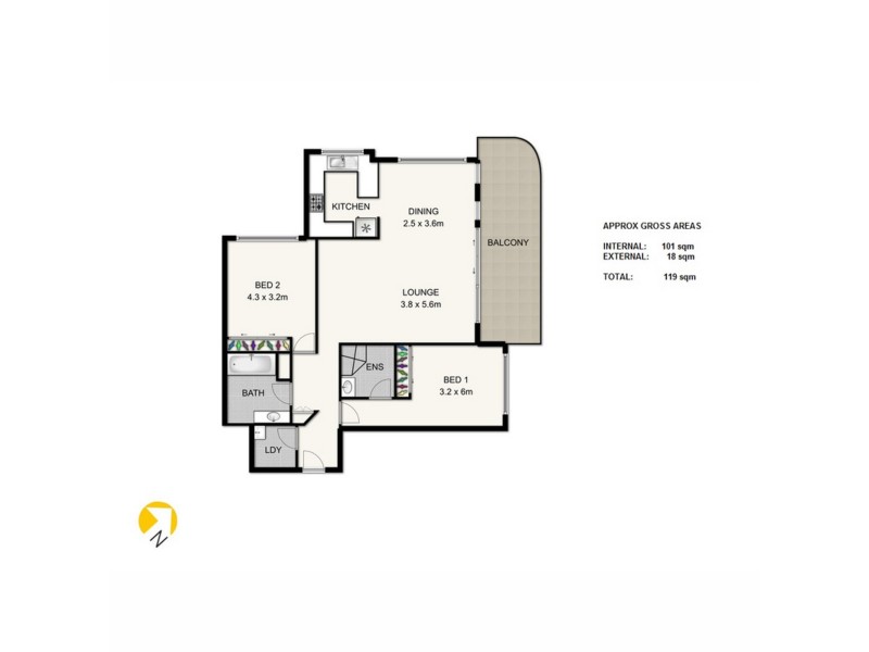 86/1 Goodwin Street, Kangaroo Point QLD 4169 Floorplan