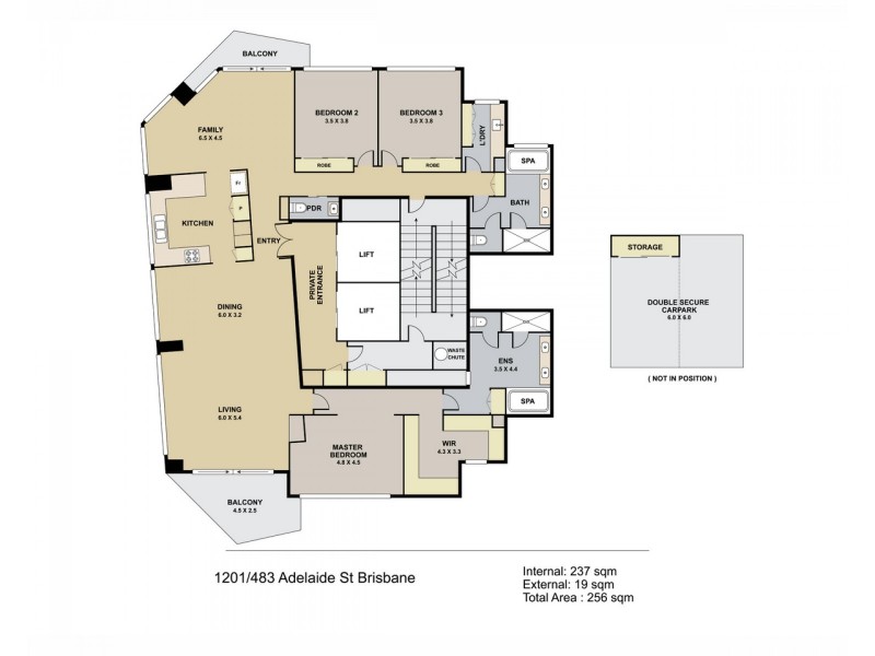 1201/483 Adelaide Street, Brisbane City QLD 4000 Floorplan