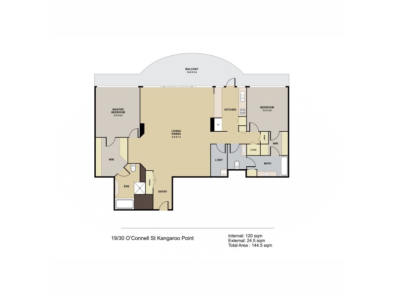 19/30 O’Connell Street, Kangaroo Point QLD 4169 Floorplan