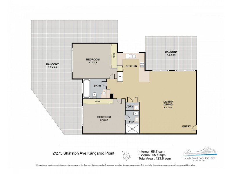 2/275 Shafston Avenue, Kangaroo Point QLD 4169 Floorplan