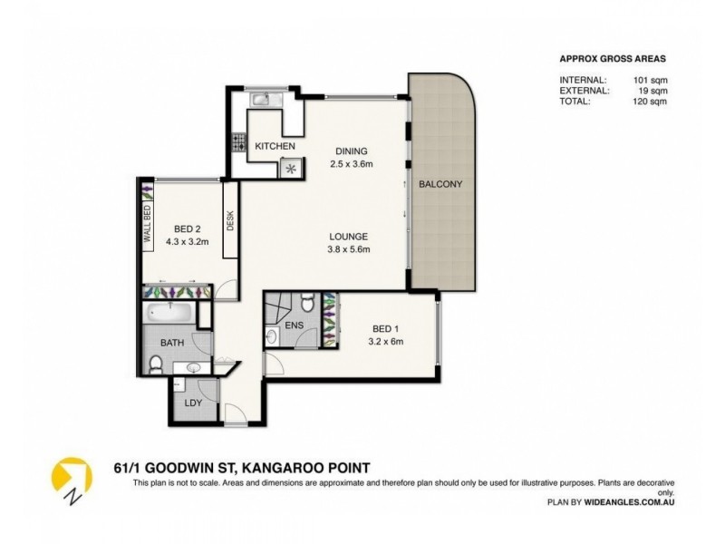 1 Goodwin Street, Kangaroo Point QLD 4169 Floorplan