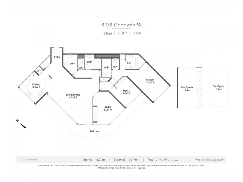 99/2 Goodwin Street, Kangaroo Point QLD 4169 Floorplan