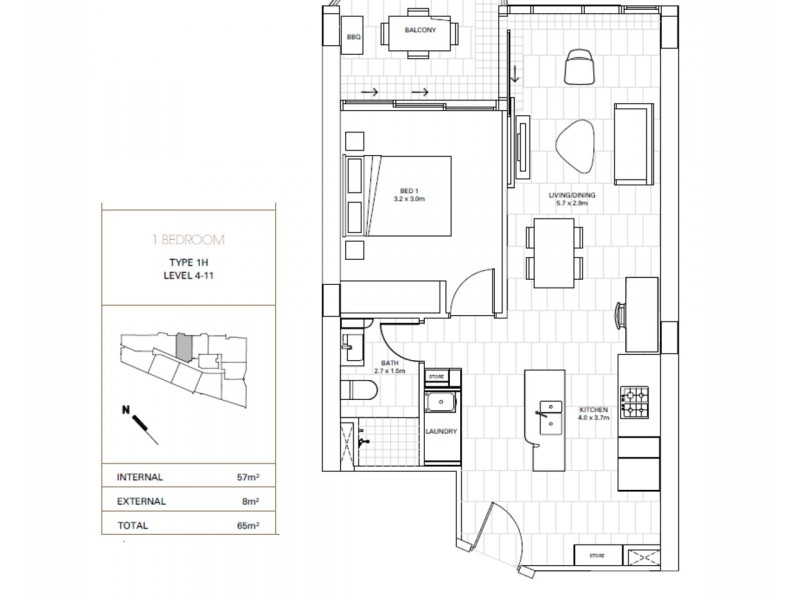 1006/25 Shafston Avenue, Kangaroo Point QLD 4169 Floorplan