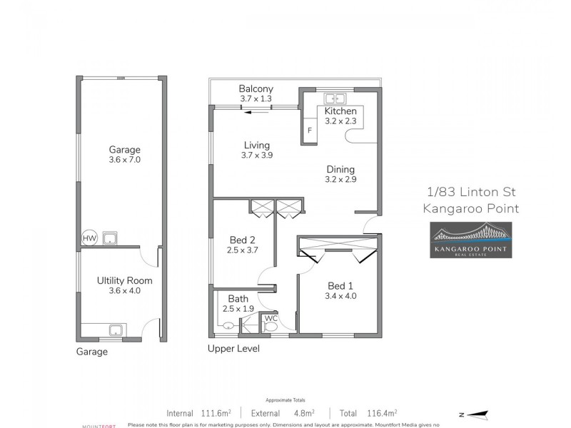 1/83 Linton Street, Kangaroo Point QLD 4169 Floorplan