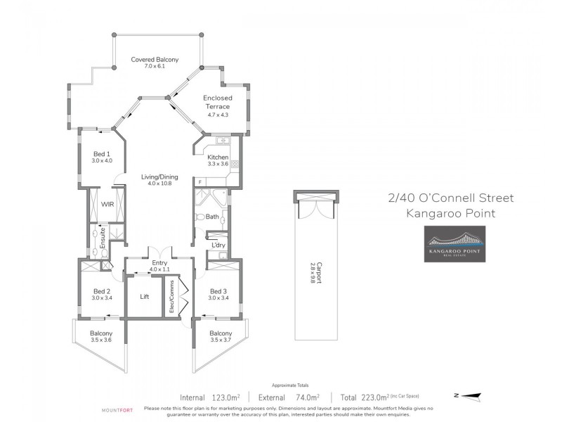 2/40 O’Connell Street, Kangaroo Point QLD 4169 Floorplan