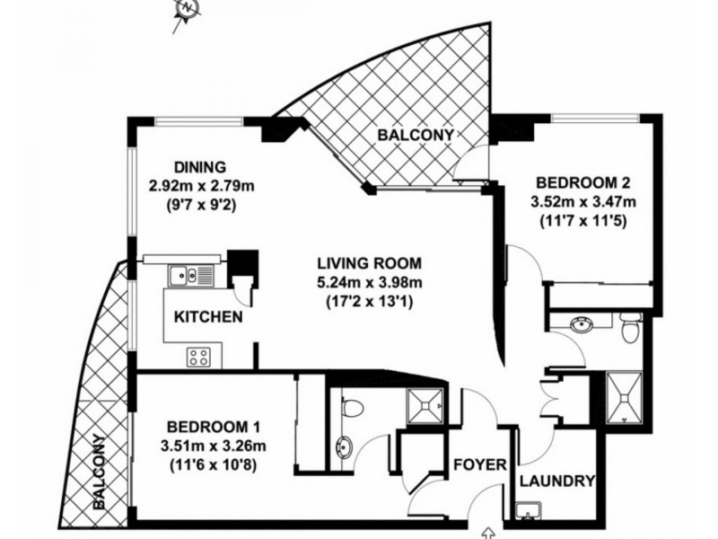 5068/55 Baildon Street, Kangaroo Point QLD 4169 Floorplan