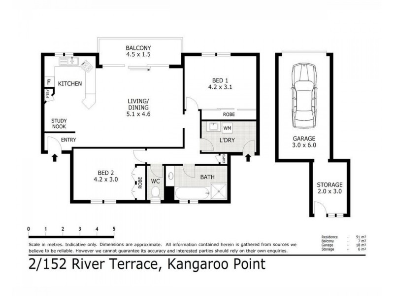 152 River Terrace, Kangaroo Point QLD 4169 Floorplan