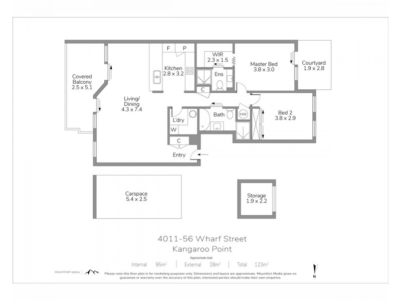 4011/56 Baildon Street, Kangaroo Point QLD 4169 Floorplan