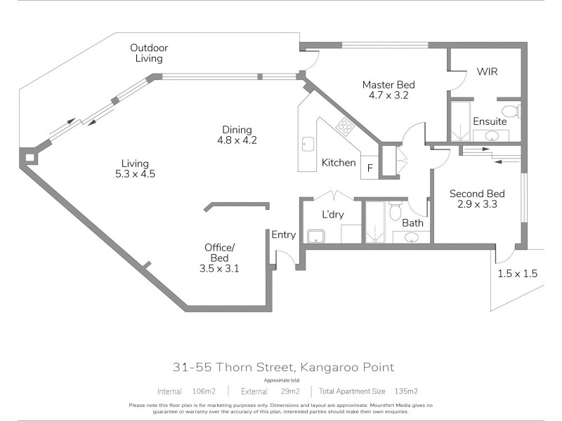 31/55 Thorn Street, Kangaroo Point QLD 4169 Floorplan