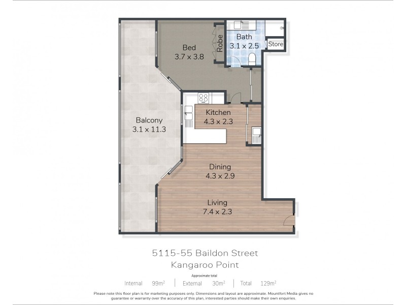 5115/55 Baildon Street, Kangaroo Point QLD 4169 Floorplan