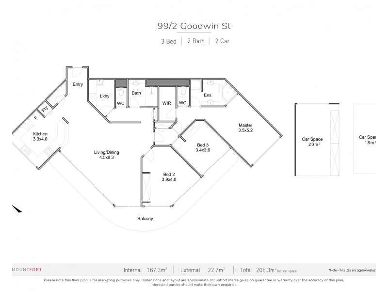 2 Goodwin Street, Kangaroo Point QLD 4169 Floorplan